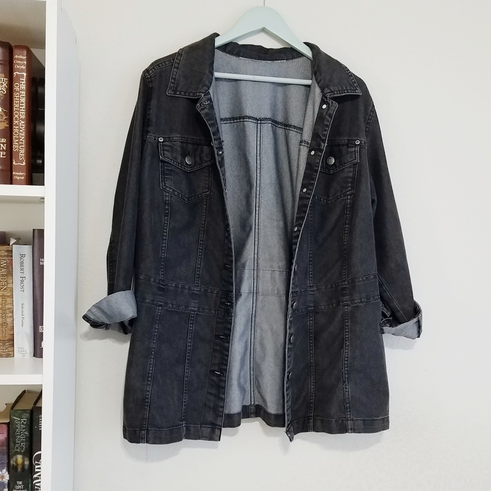 Oversized Black Denim Jacket
